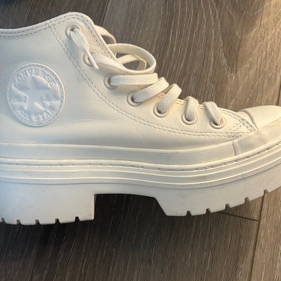 Converse Women's Off-White Platform Sneakers - Picture 4 of 6